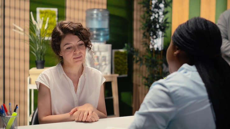 Support person for Flimflamgoo mindfulness service answering questions